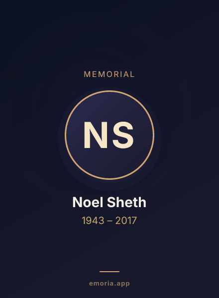 Memorial portrait of Noel Sheth