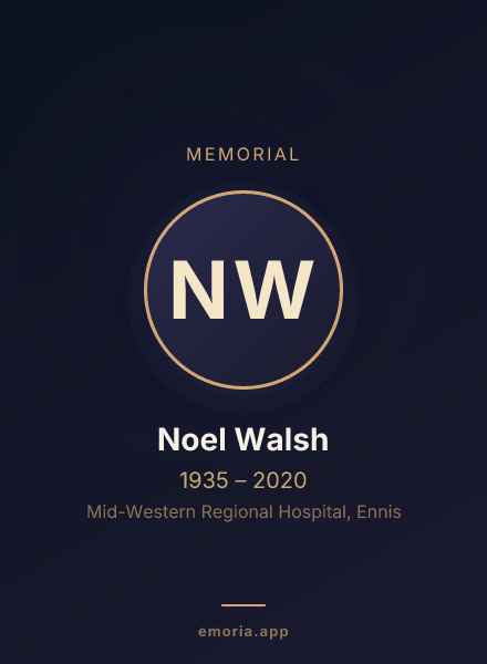 Memorial portrait of Noel Walsh