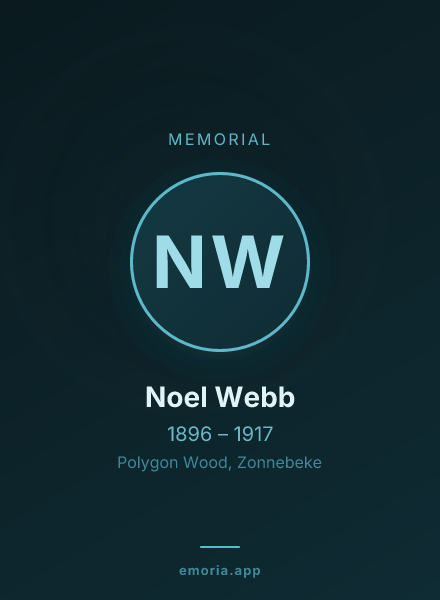 Memorial portrait of Noel Webb