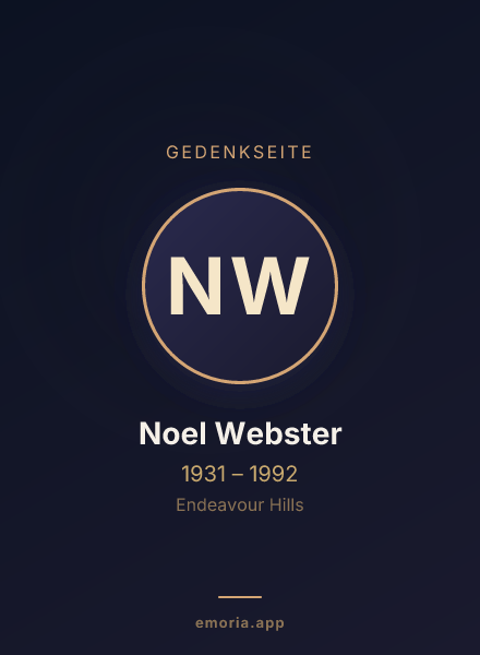 Gedenkportrait von Noel Webster
