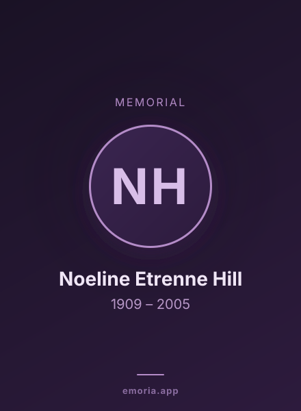 Memorial portrait of Noeline Etrenne Hill