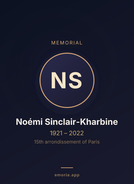 Memorial portrait of Noémi Sinclair-Kharbine