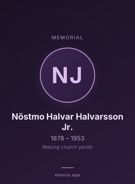 Memorial portrait of Nöstmo Halvar Halvarsson Jr.