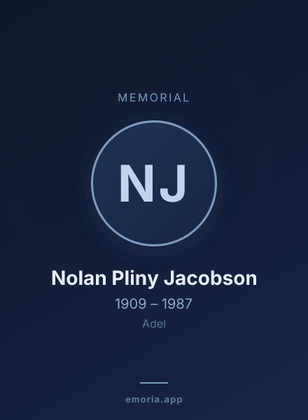 Memorial portrait of Nolan Pliny Jacobson
