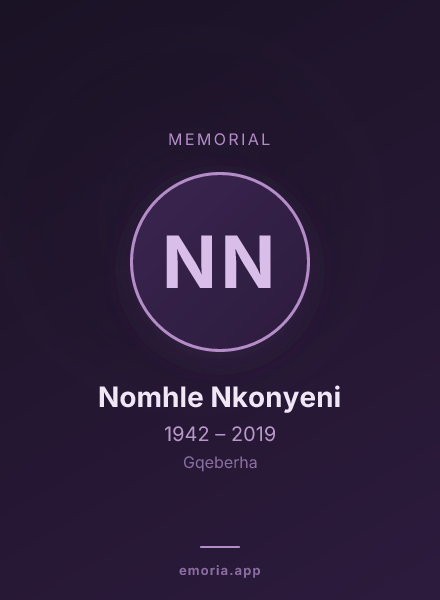 Memorial portrait of Nomhle Nkonyeni