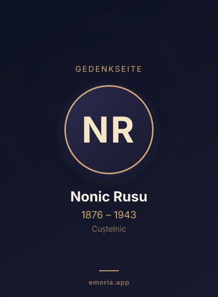 Gedenkportrait von Nonic Rusu