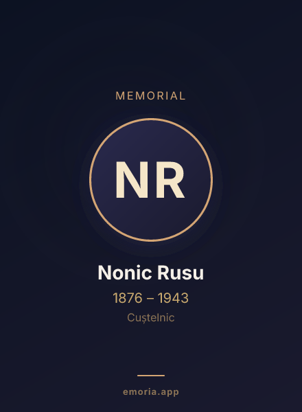 Memorial portrait of Nonic Rusu