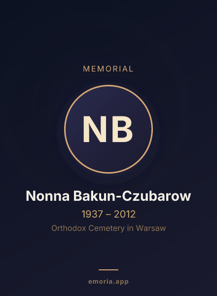 Memorial portrait of Nonna Bakun-Czubarow