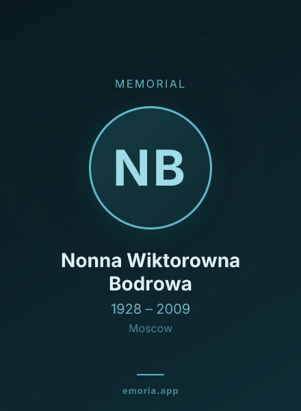 Memorial portrait of Nonna Wiktorowna Bodrowa