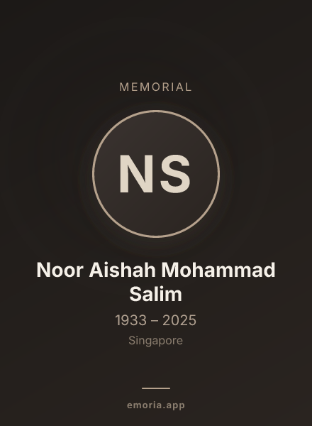 Memorial portrait of Noor Aishah Mohammad Salim