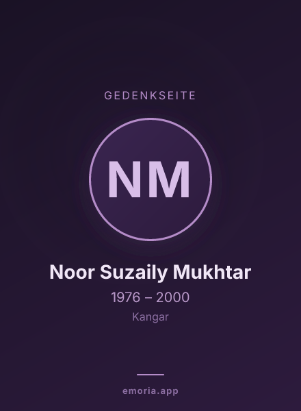 Gedenkportrait von Noor Suzaily Mukhtar