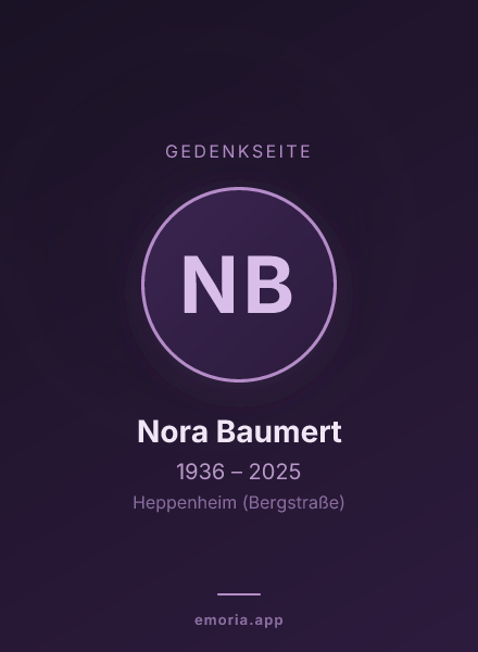 Gedenkportrait von Nora Baumert