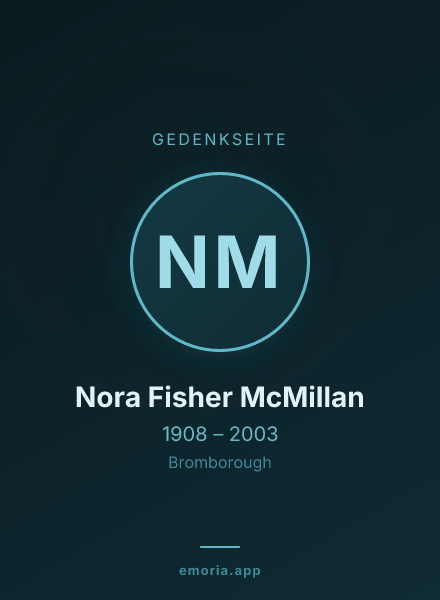 Gedenkportrait von Nora Fisher McMillan