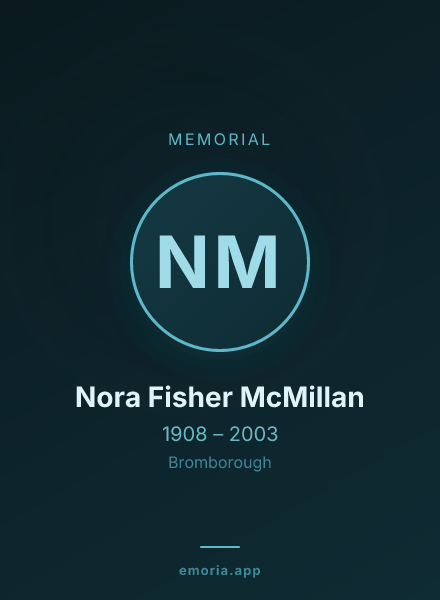 Memorial portrait of Nora Fisher McMillan