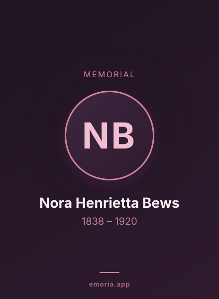 Memorial portrait of Nora Henrietta Bews