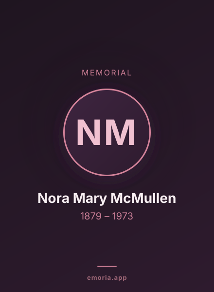 Memorial portrait of Nora Mary McMullen