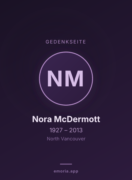 Gedenkportrait von Nora McDermott