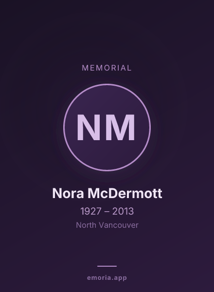Memorial portrait of Nora McDermott
