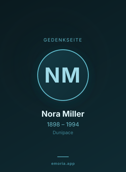 Gedenkportrait von Nora Miller
