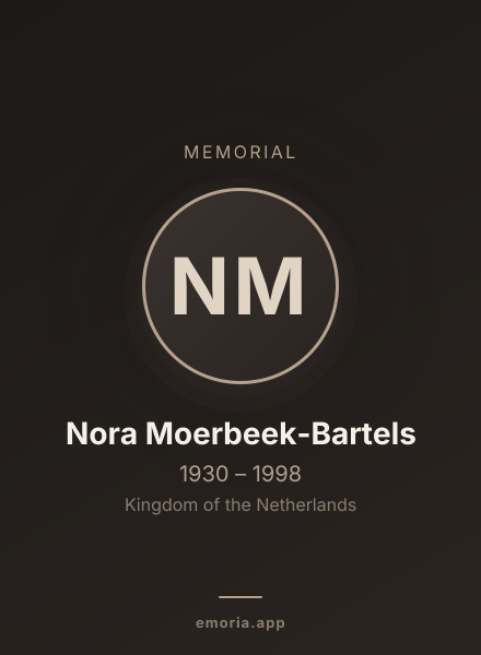 Memorial portrait of Nora Moerbeek-Bartels