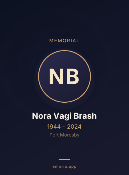 Memorial portrait of Nora Vagi Brash