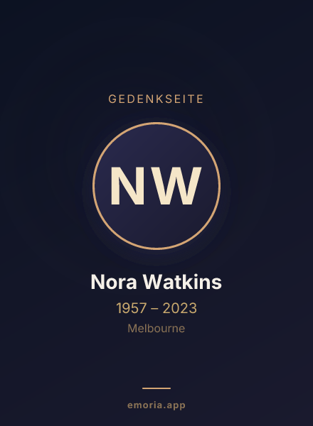 Gedenkportrait von Nora Watkins
