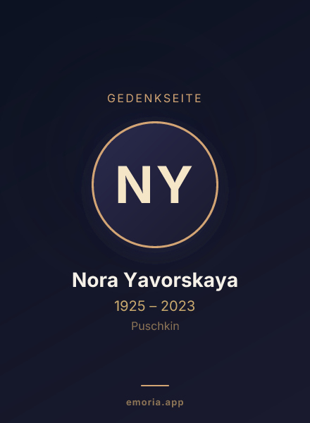 Gedenkportrait von Nora Yavorskaya
