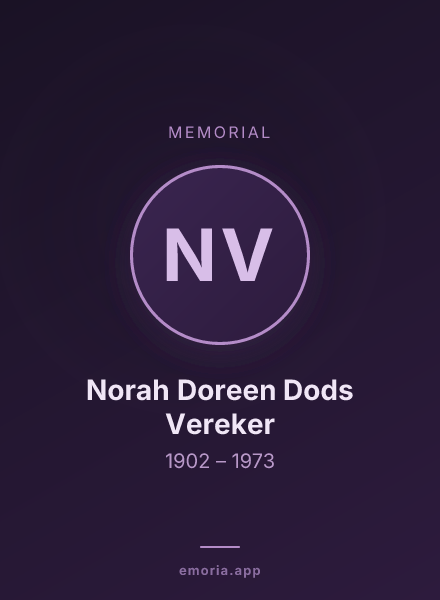 Memorial portrait of Norah Doreen Dods Vereker