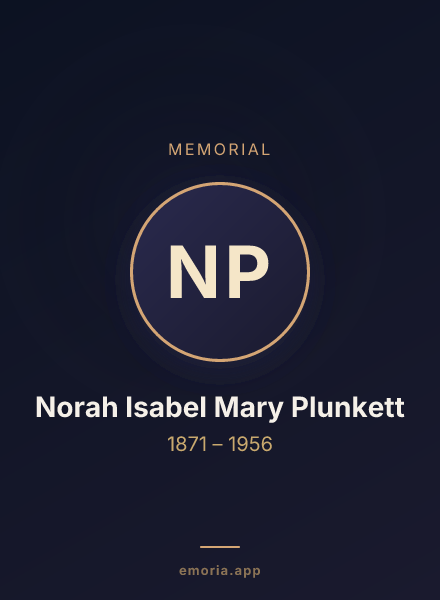 Memorial portrait of Norah Isabel Mary Plunkett