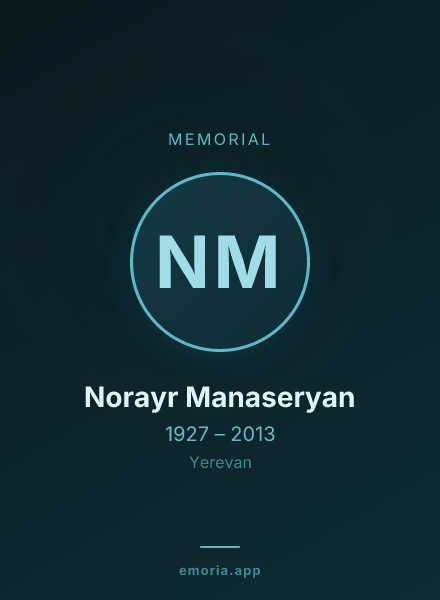 Memorial portrait of Norayr Manaseryan