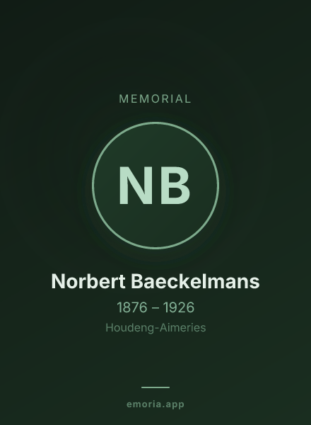 Memorial portrait of Norbert Baeckelmans