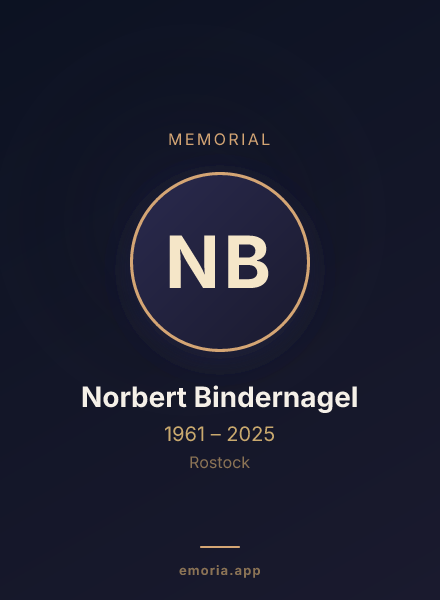 Memorial portrait of Norbert Bindernagel