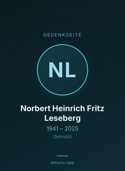 Gedenkportrait von Norbert Heinrich Fritz Leseberg