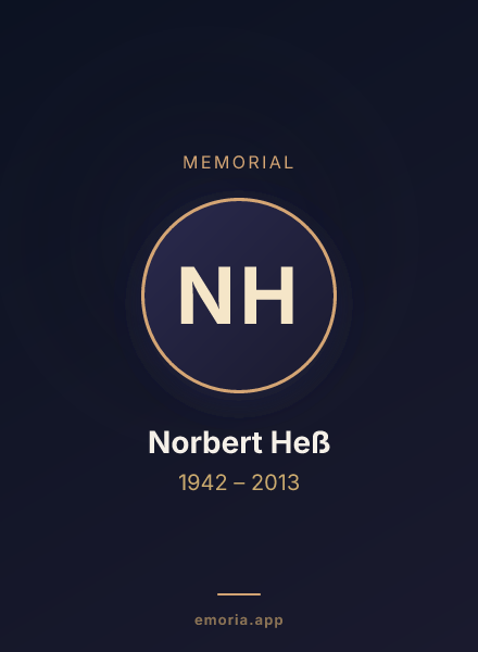 Memorial portrait of Norbert Heß