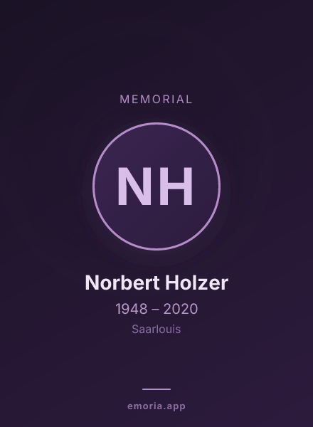 Memorial portrait of Norbert Holzer