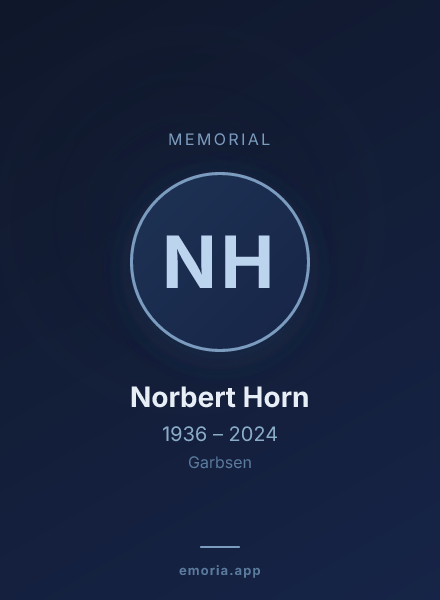 Memorial portrait of Norbert Horn