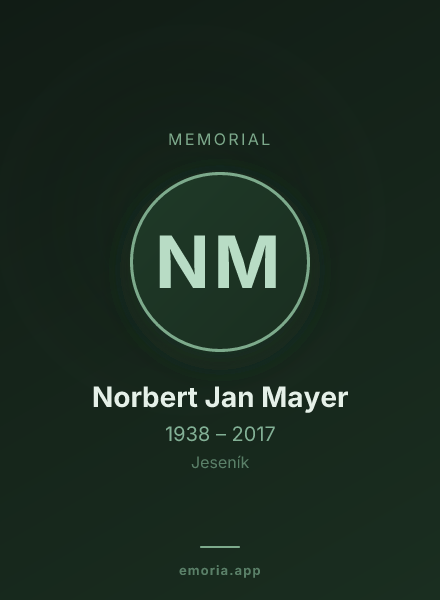 Memorial portrait of Norbert Jan Mayer