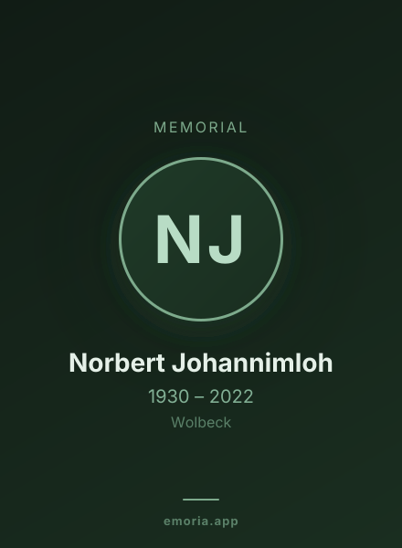 Memorial portrait of Norbert Johannimloh