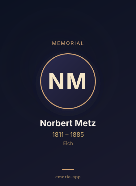 Memorial portrait of Norbert Metz