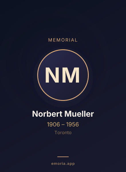 Memorial portrait of Norbert Mueller