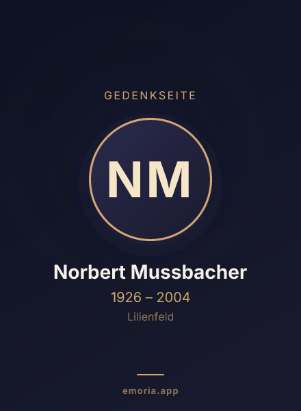 Gedenkportrait von Norbert Mussbacher