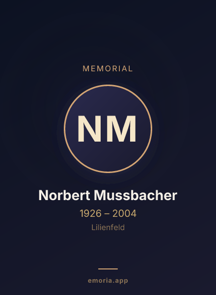 Memorial portrait of Norbert Mussbacher