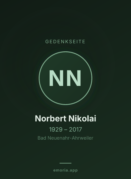 Gedenkportrait von Norbert Nikolai