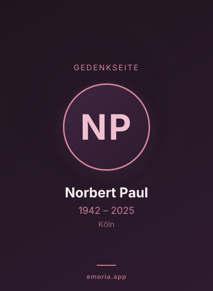 Gedenkportrait von Norbert Paul