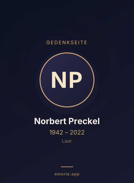 Gedenkportrait von Norbert Preckel