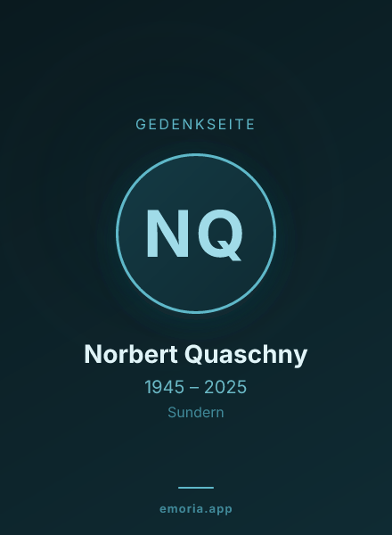 Gedenkportrait von Norbert Quaschny