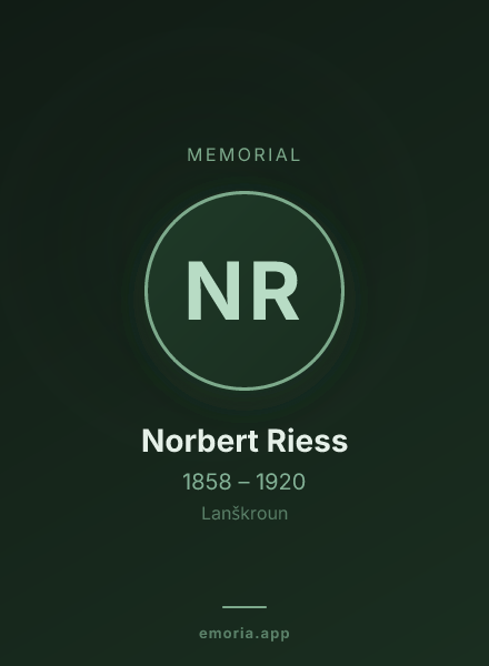 Memorial portrait of Norbert Riess