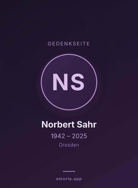 Gedenkportrait von Norbert Sahr