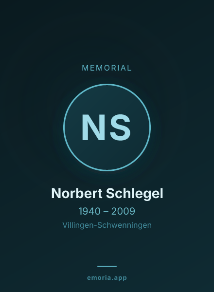Memorial portrait of Norbert Schlegel