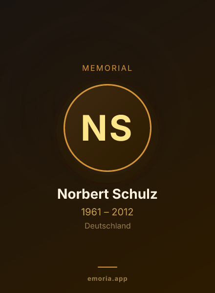 Memorial portrait of Norbert Schulz